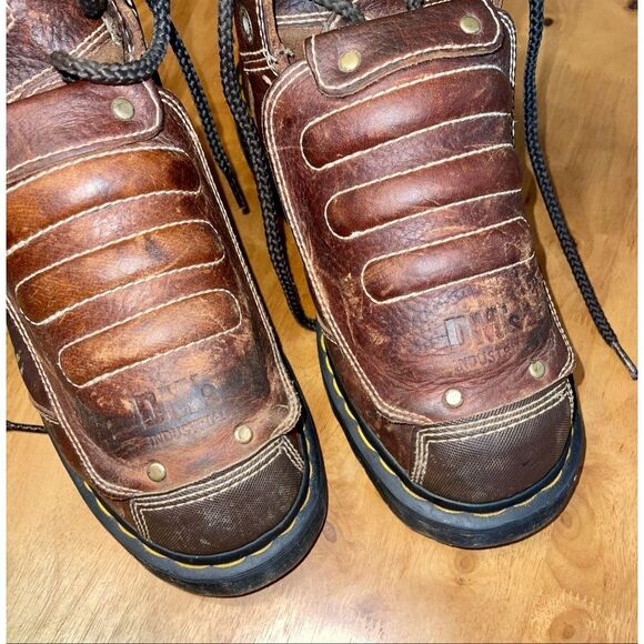 Dr Martens Ironbridge Size 9 Metatarsal Guard Boots Teak Industrial Steel Toe - Picture 3 of 10